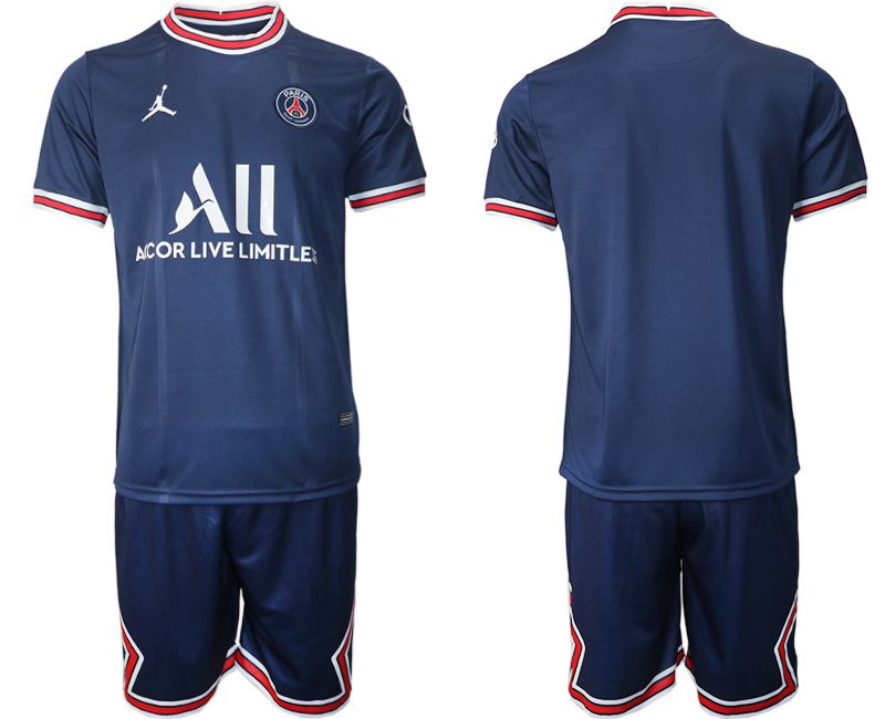 Men 2021-2022 Club Paris St German home blue blank Soccer Jersey->customized soccer jersey->Custom Jersey